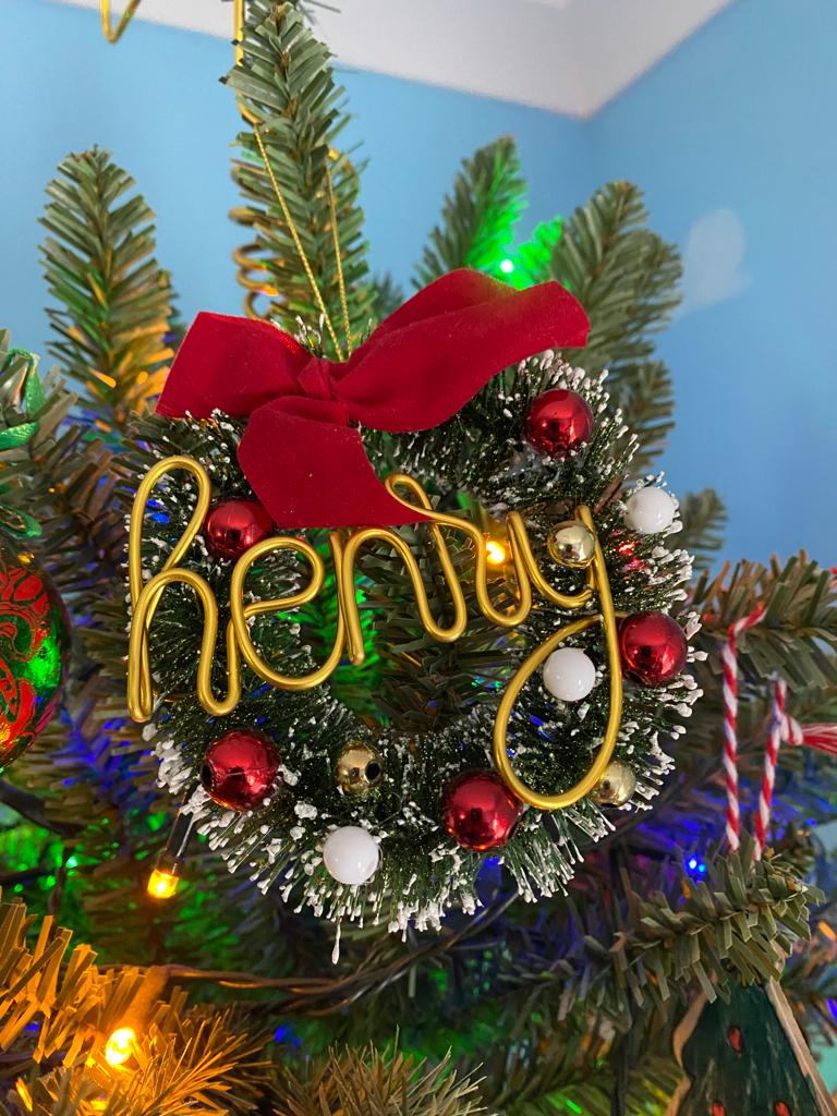 Bottle brush wreath tree decorations