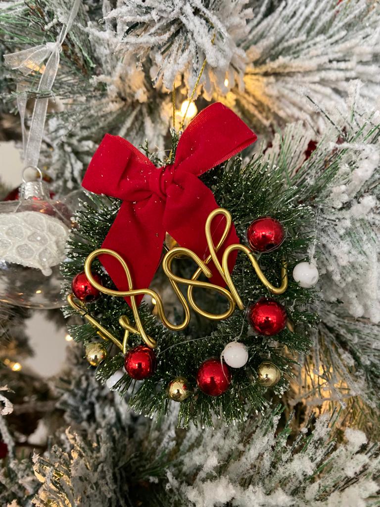 Bottle brush wreath tree decorations