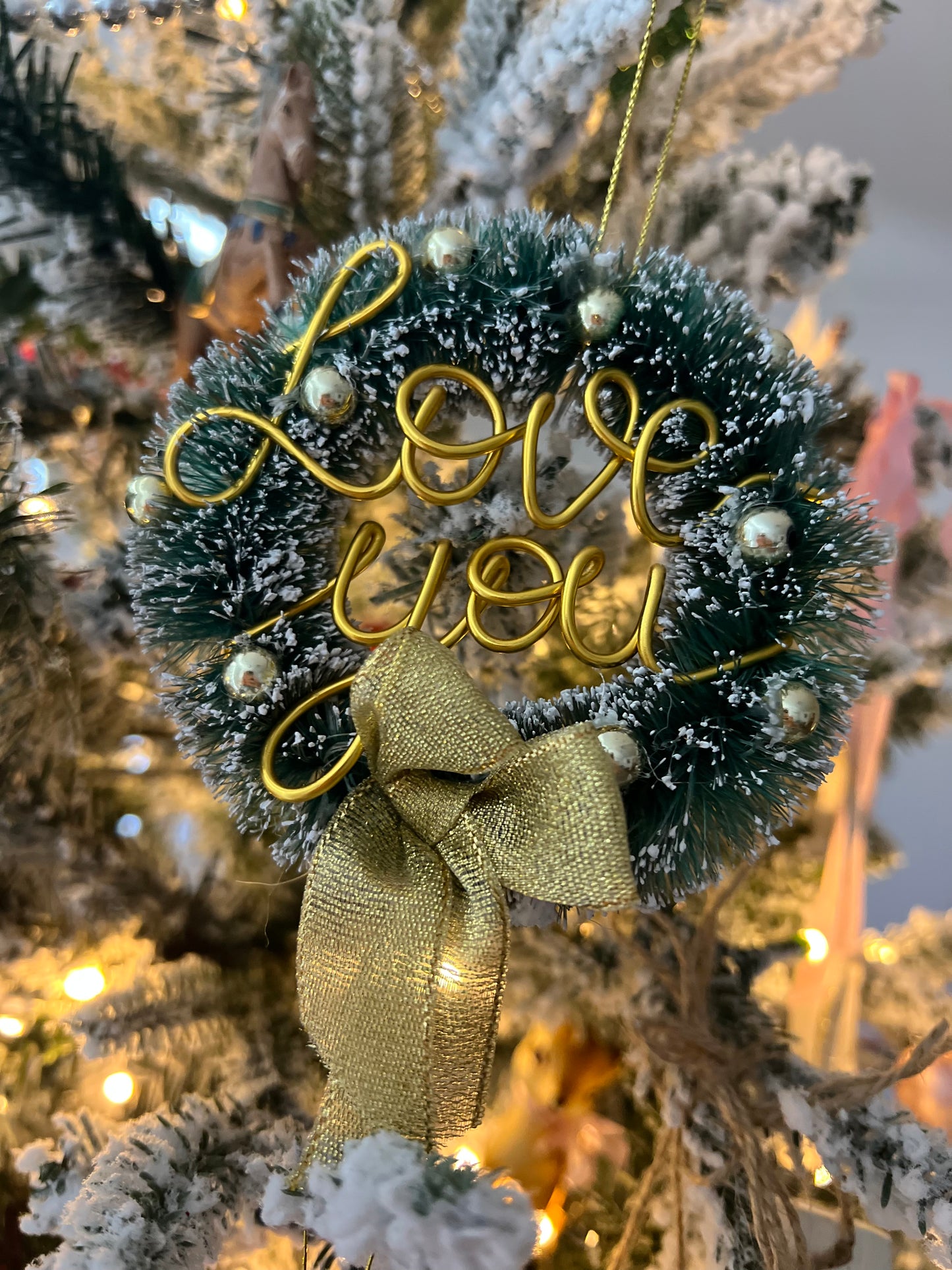 Bottle brush wreath tree decorations