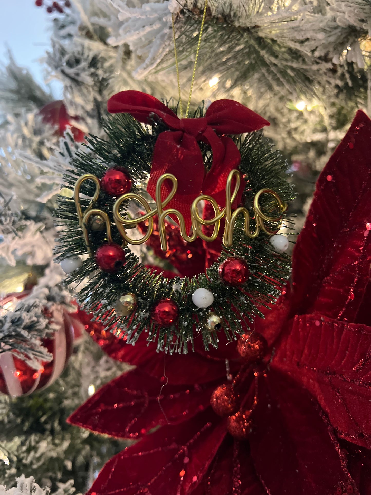 Bottle brush wreath tree decorations