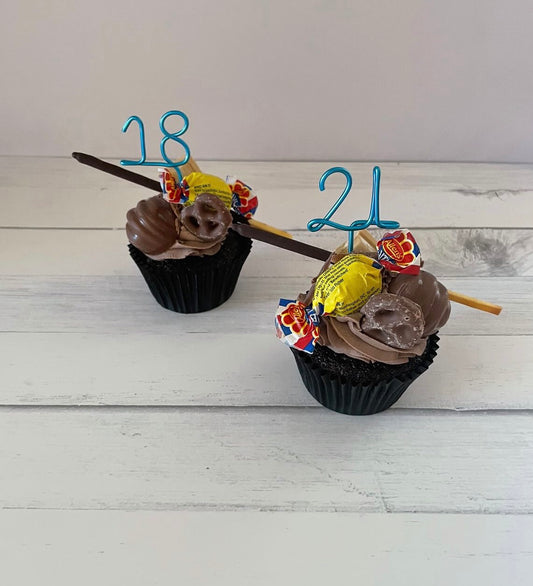 Cup cake toppers numbers pack of 6