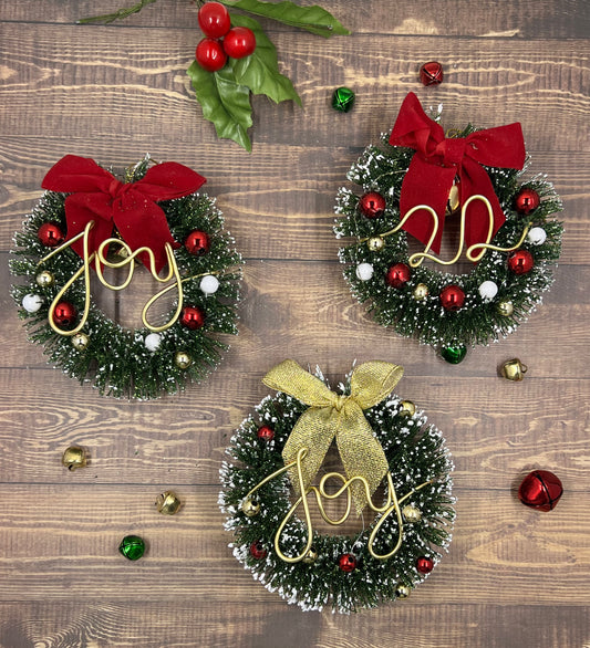 Bottle brush wreath tree decorations